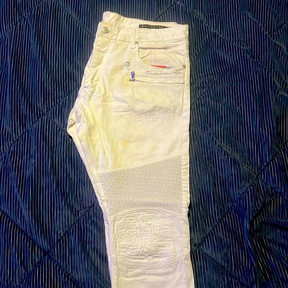 All white Rockstar jeans slim 36 waist 34 length worn a few times